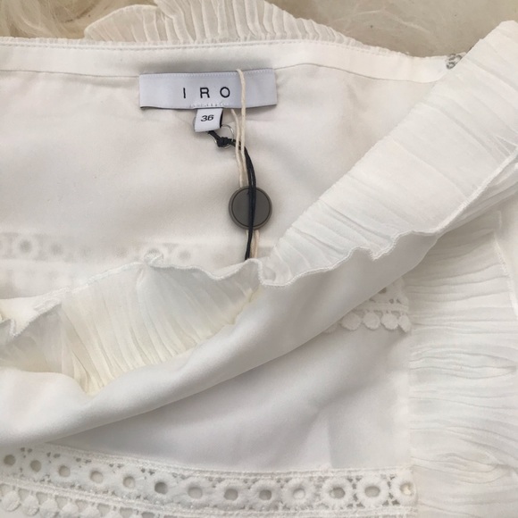 IRO Ruffled plissé gauze-trimmed crepe skirt - Picture 5 of 8